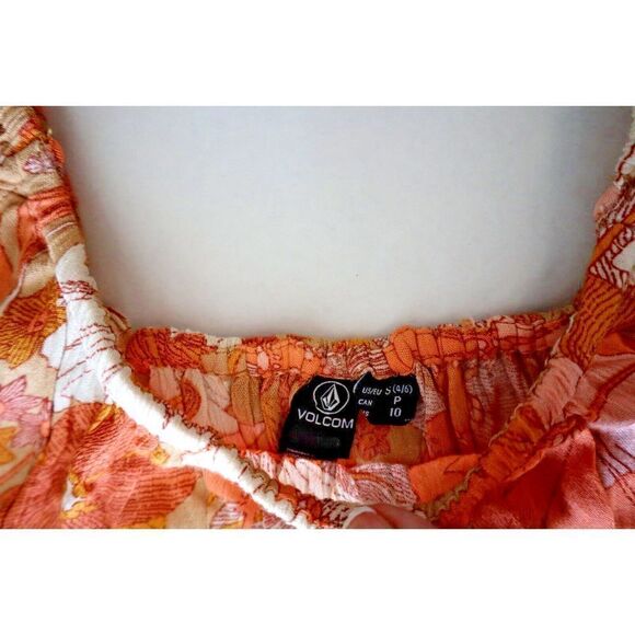 Volcom B0412300 Women's Sz S Brown/Orange Floral Only Good Daze Sleeveless Top - Picture 3 of 6